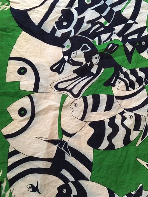 1970s gucci fish print|Vintage Gucci Cotton Scarf With Fish, Green and Blue Nautical Fish .